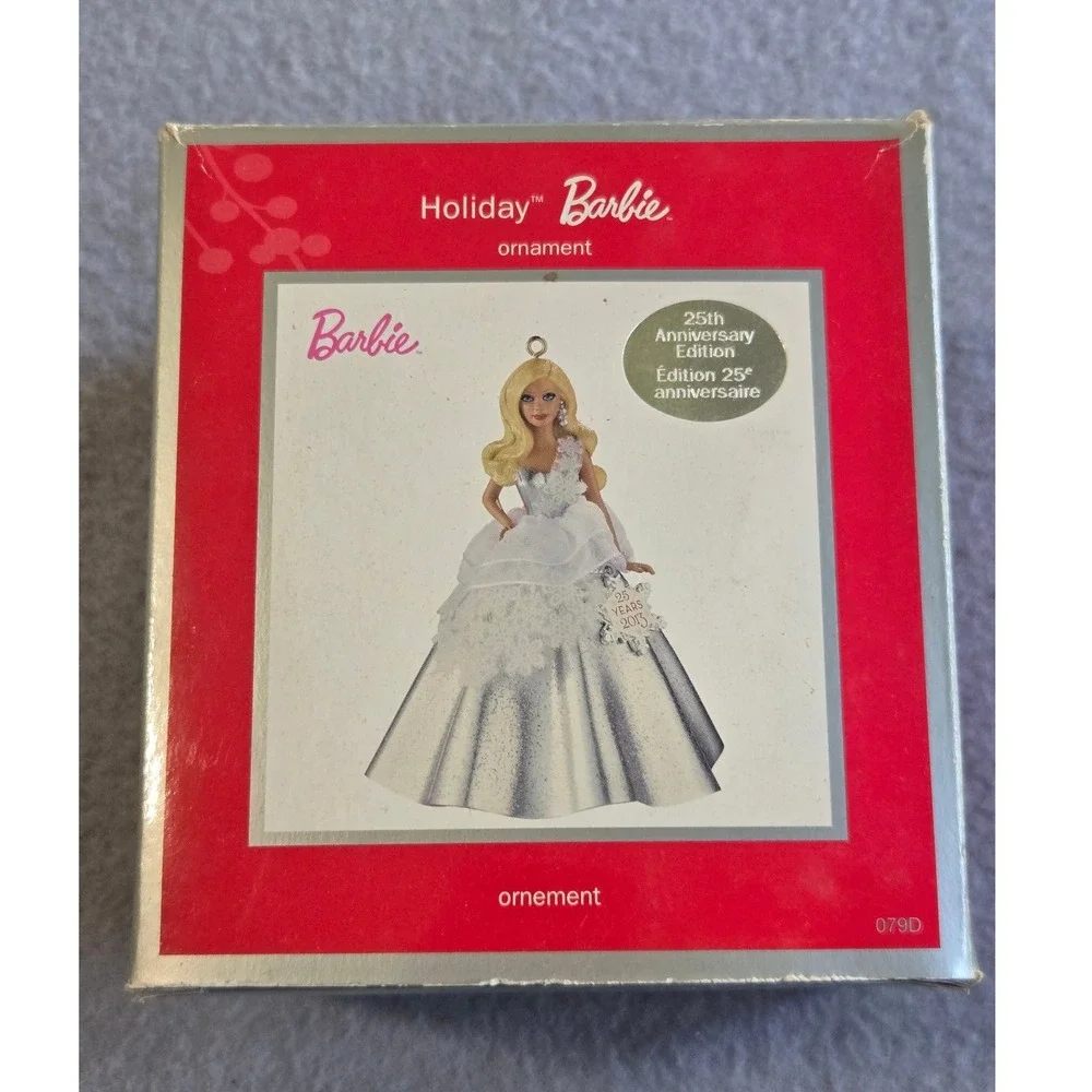 Barbie Holiday‎ Ornament 25th Anniversary 2013 Silver Gown Heirloom 079D